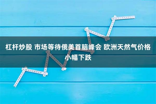 杠杆炒股 市场等待俄美首脑峰会 欧洲天然气价格小幅下跌